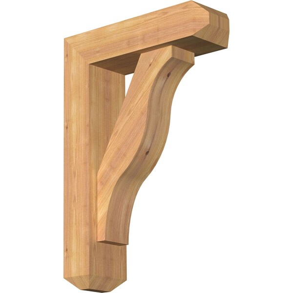 Ekena Millwork Funston Craftsman Smooth Bracket w/ Offset Brace, Western Red Cedar, 5 1/2"W x 18"D x 26"H BKT0604X18X26FST04SWR - main